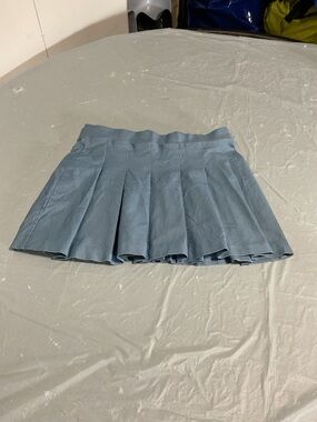 Pleated Mini Skirt in Light Blue 1006